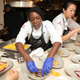 Chef Selassie Atadika prepares a plate at the Iconoclast Dinner Experience at the James Beard House in New York City on June 8.